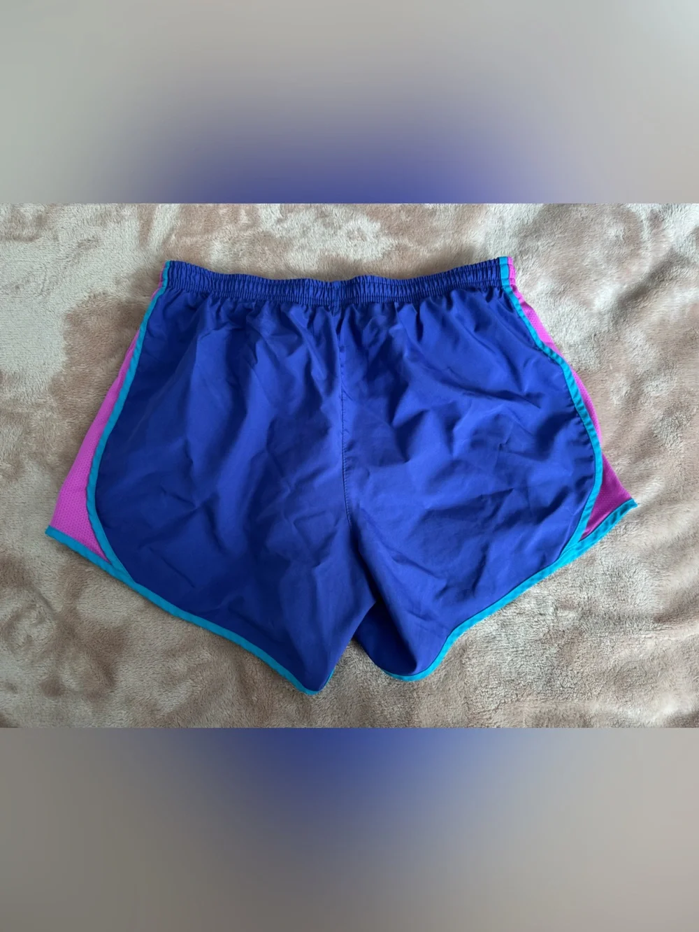 Nike Dri-Fit Athletic Shorts, Purple/Pink/Aqua, Girls’ Size XL